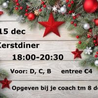 Kerstdiner 15 december voor D, C en B