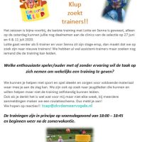 Kangoeroe Klup zoekt trainers!!