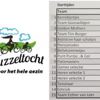 Fietspuzzeltocht 27 juni -> Starttijden per team